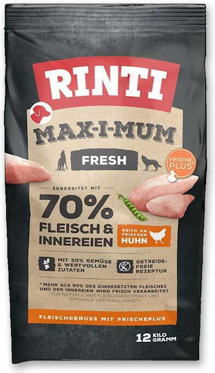 Rinti Max-i-Mum 12kg Dry Food Grain-Free for Adult Dogs with Chicken and Poultry