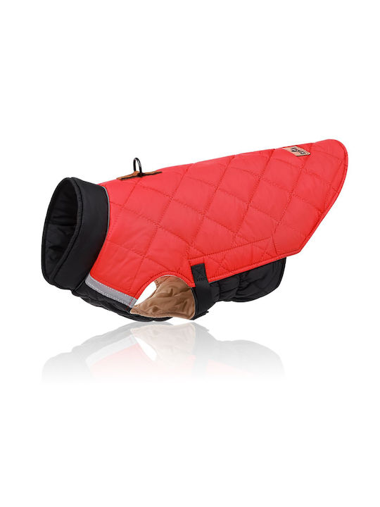 Hundemantel Rot mit Rückenlänge 50 cm.
