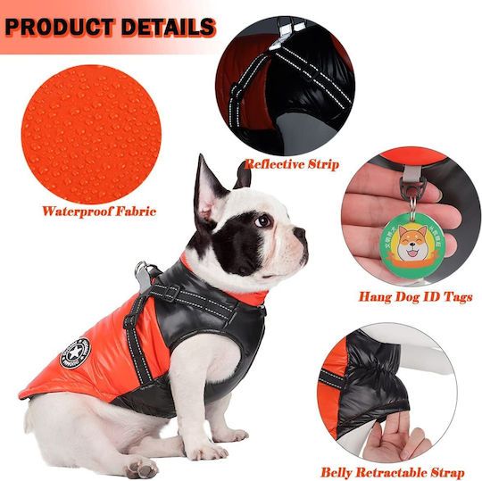 Animal Black Waterproof Dog Coat with 30cm Back Length
