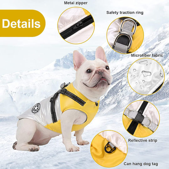 Animal Yellow Waterproof Dog Coat with 30cm Back Length