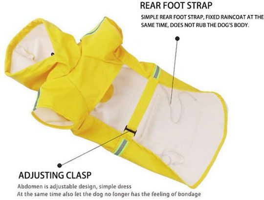 Animal Yellow Waterproof Dog Coat with 45cm Back Length