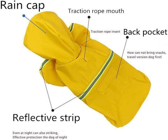 Animal Yellow Waterproof Dog Coat with 45cm Back Length