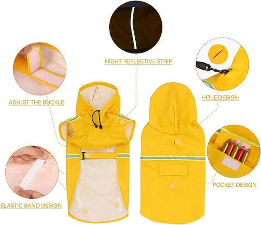 Animal Yellow Waterproof Dog Coat with 45cm Back Length