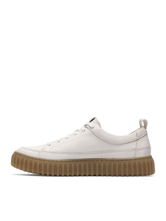 Clarks Torhill Lace Leder Herren Mokassins in Weißer Farbe