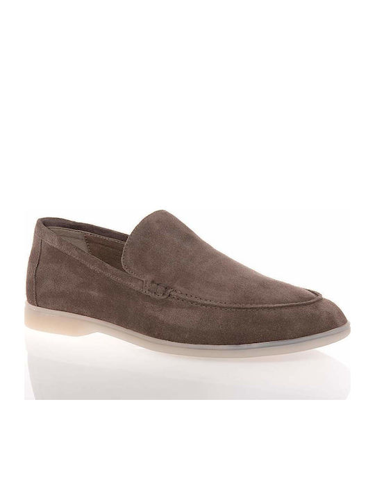 Suede Ανδρικά Loafers σε Καφέ Χρώμα
