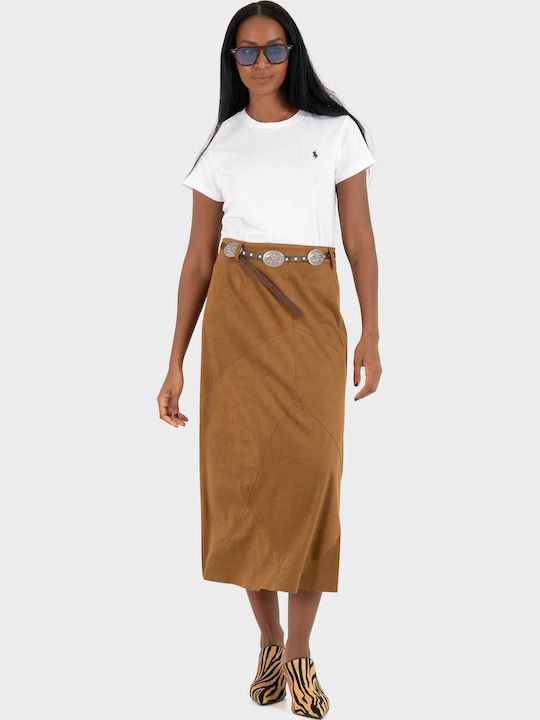 Midi Φούστα Rust Brown