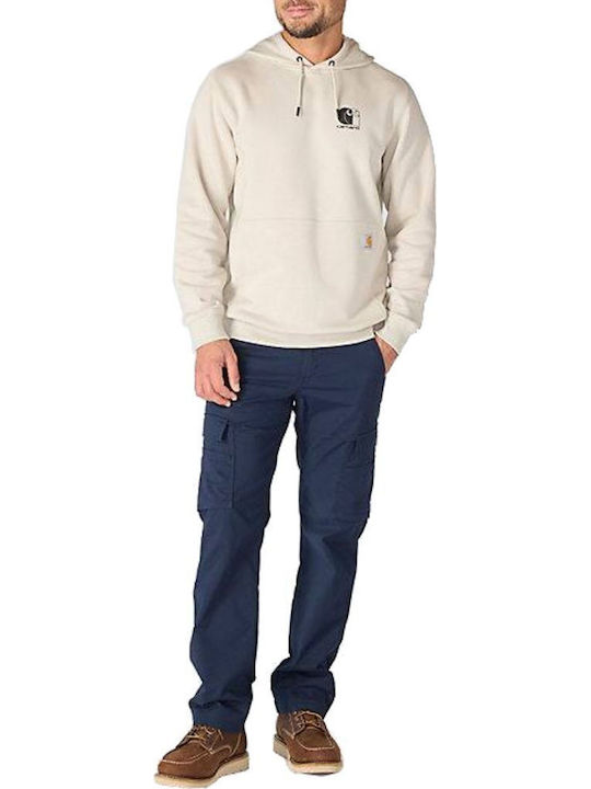 Signature Logo Sweatshirt With Beige Hood
