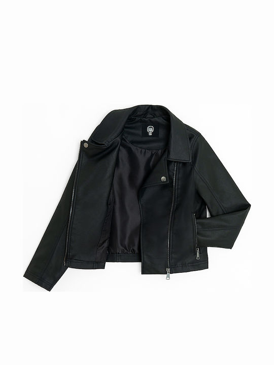 Kinder Lederjacke Schwarz