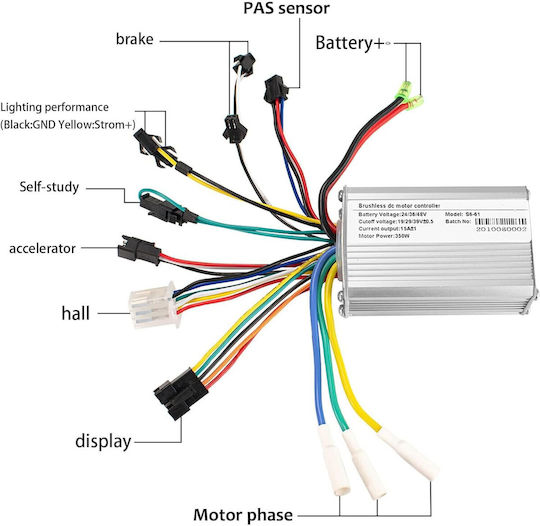 Controller Universal 24-48v 350w 17a Motor Fără Perii Afișaj Lcd Impermeabil Bicicletă Electrică Scuter Electric
