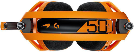 Logitech A50 X McLaren Racing Edition Ασύρματο Over Ear Gaming Headset με σύνδεση USB for Nintendo Switch / Nintendo Switch 2 / PC / PS5 / XBOX