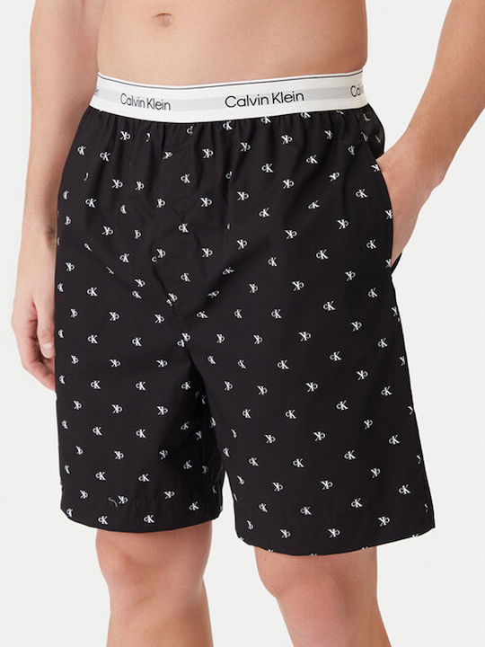 Calvin Klein Sommer Herrenpyjama Bermuda Baumwollene Schwarze Calvin Klein Sommer Herrenpyjama Bermuda Baumwollene Schwarze