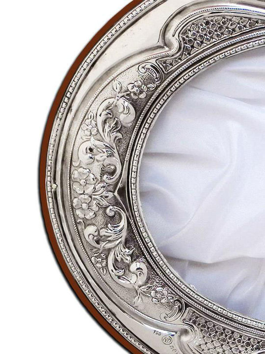 SilverBrand.gr Hochzeitskronen-Hülle Oval Silber 24x28cm