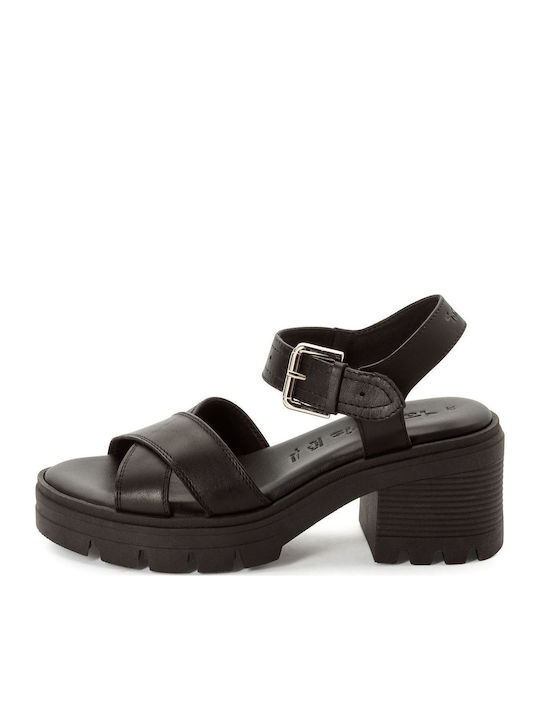 Damen Sandalen Schwarz Leder