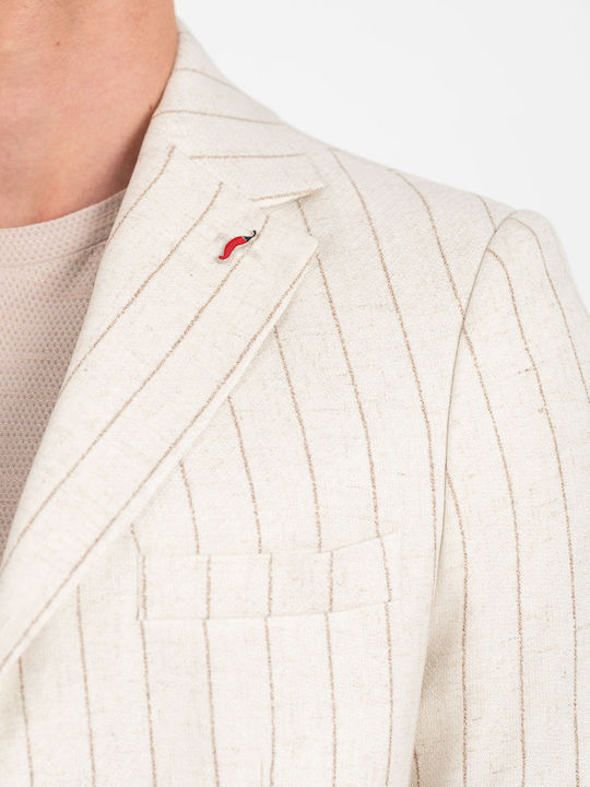 Men’s Suit Jacket with Slim Fit Beige