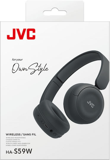 JVC HA-S59W Wireless / Wired On Ear Headphones with 50 Hours Playing Time Black