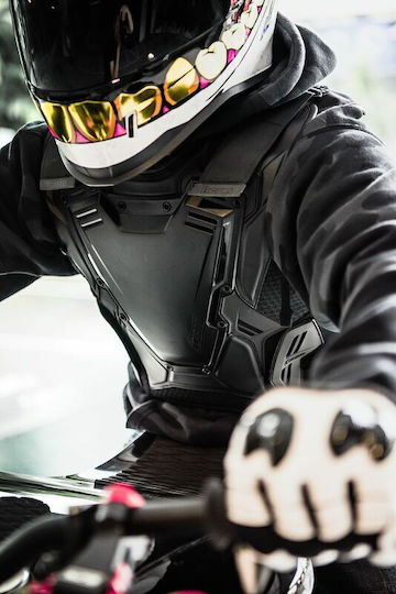Icon Reitschutz Motorradfahrer Schwarz Farbe