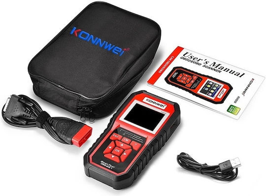 Konnwei Instrument de diagnosticare auto Digital OBD 2 cu Cablu Compatibil cu Android