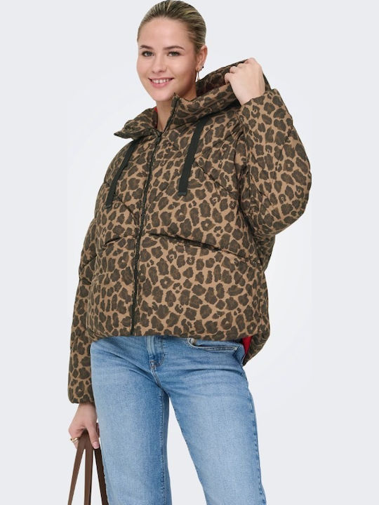 Women's Short Puffer Jacket for Winter Cocoa Creme