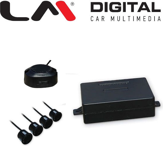 LM Digital Σύστημα Παρκαρίσματος Αυτοκινήτου με Buzzer και 4 Αισθητήρες σε Μαύρο Χρώμα