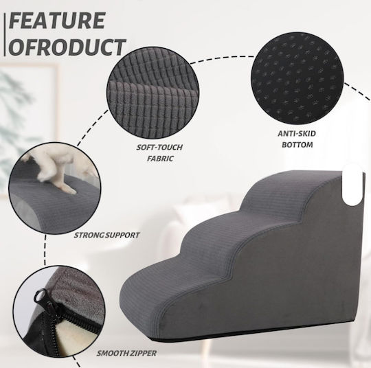 Dog Car Steps Gray