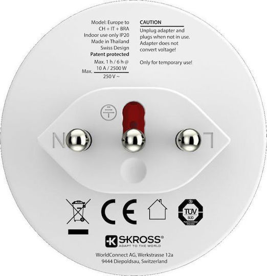 Skross Adaptor Priză din Elveția în Elveția