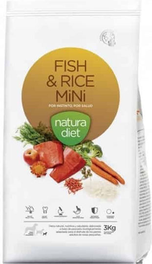 Dingonatura Natura Diet Mini 0.5kg Dry Food for Adult Small Breed Dogs with Rice and Fish