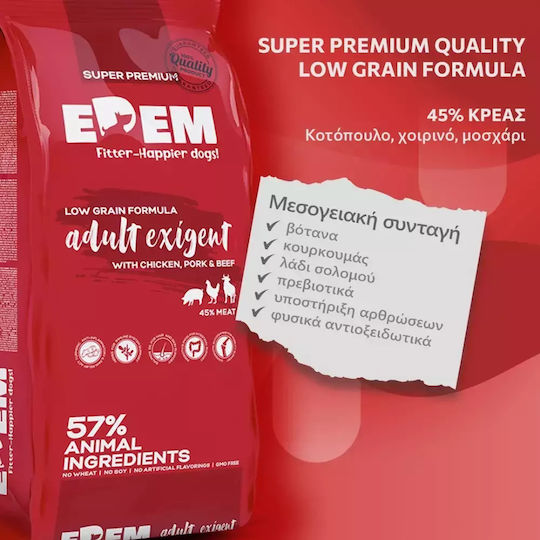 Edem 2kg Hrană Uscată pentru Câini Adulţi cu Pui, Carne de porc, Carne de vită, Carne, Legume și Ton