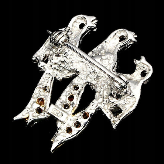 Brooch Silver Opals 925 Natural Sapphires Bird