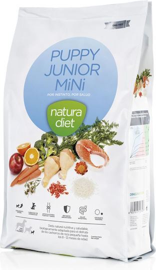 Dingonatura Natura Diet Puppy Junior Mini 3kg Dry Food for Small Breed Puppies with Chicken and Rice
