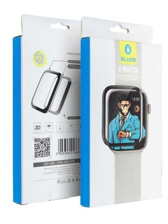 5D Mr Monkey Strong HD Full Face Tempered Glass pentru Apple Watch 45mm 1buc Negru