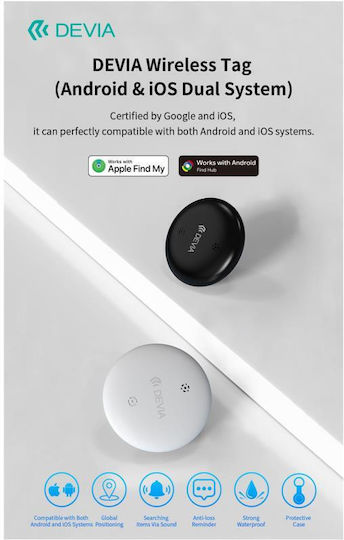 Devia EM611 Compatibil Cu Apple Find My & Google Find Hub Alb