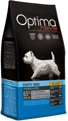 Optimanova Puppy Mini 2кг Суха Храна без Зърнени храни за Кученца от Малки Породи с Пилешко и Ориз