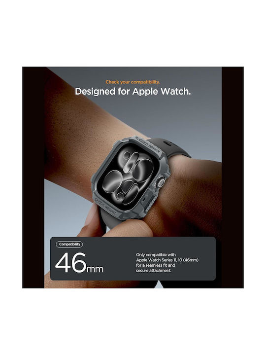 Spigen Rugged Armor 2 Θήκη Σιλικόνης σε Γκρι χρώμα για Apple Watch 11 46mm