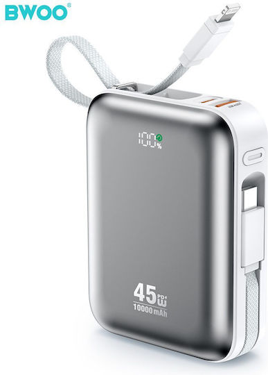 BWOO P77 Power Bank 10000mAh 45W Γκρι