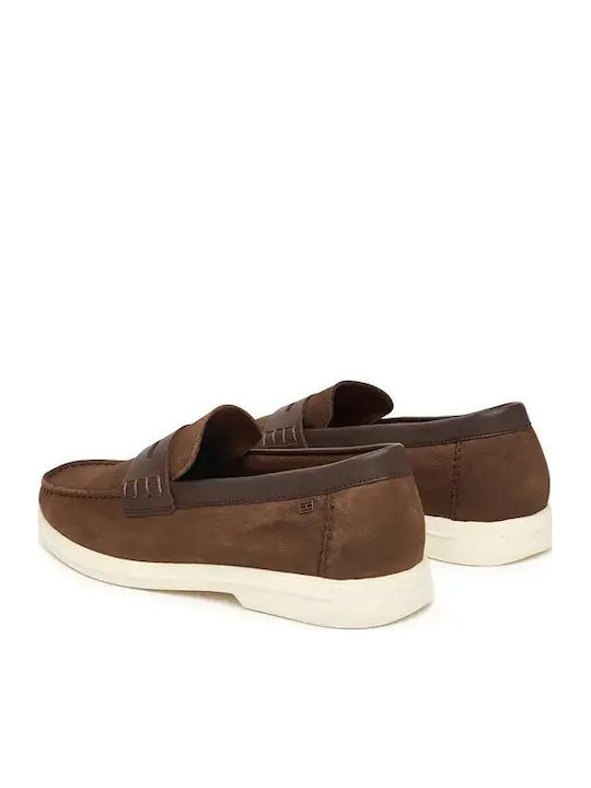 Leather Men's Moccasins in Brown Colour