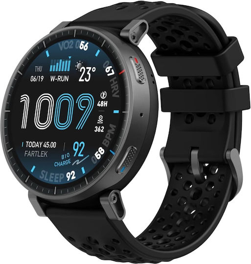 Amazfit Active Max 49mm Αδιάβροχο Smartwatch με Παλμογράφο (Μαύρο)