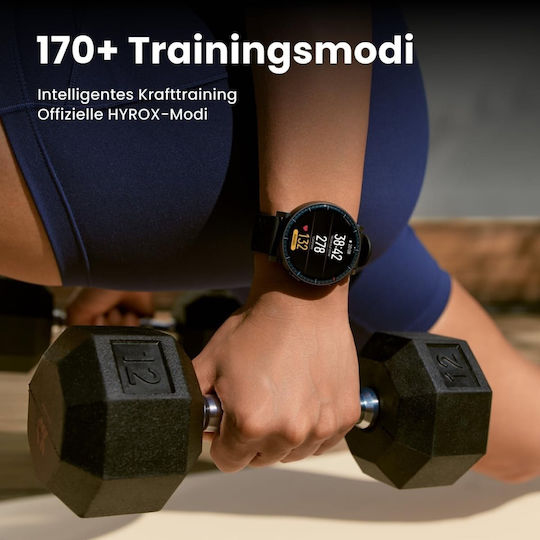 Amazfit Active Max 49mm Αδιάβροχο Smartwatch με Παλμογράφο (Μαύρο)