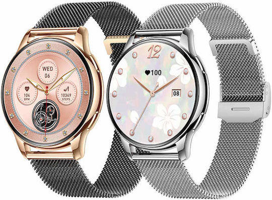 Microwear Y11 Smartwatch με Παλμογράφο (Silver Steel)