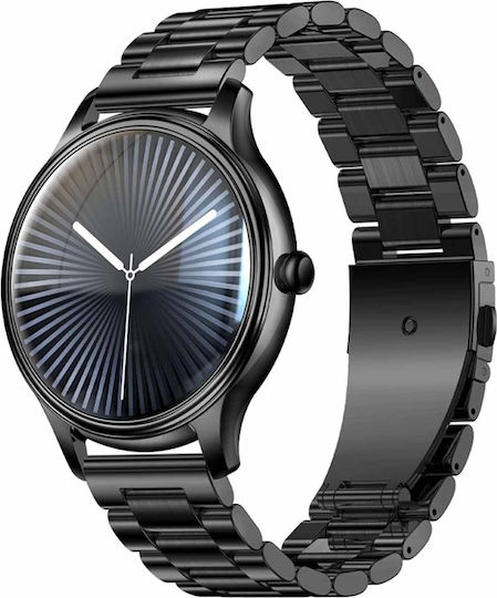 Colmi L28 Smartwatch (Black + Black Steel Strap)
