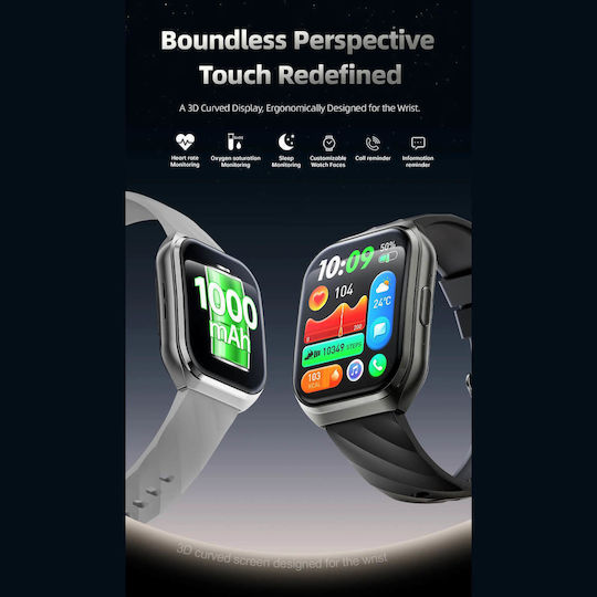 Microwear MT66 Smartwatch with Heart Rate Monitor Black