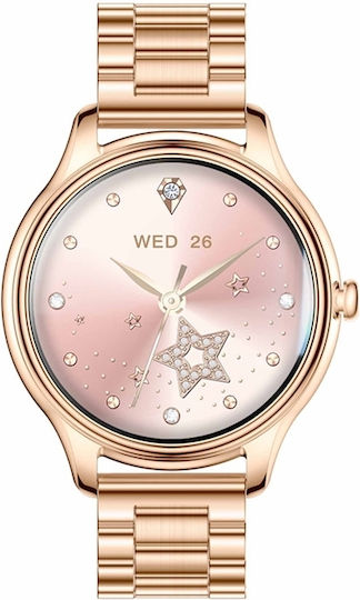 Colmi L28 Smartwatch (Gold + Gold Steel Strap)