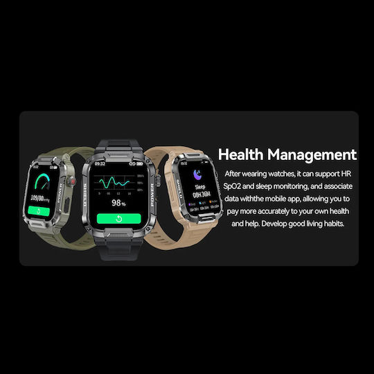 Mk66 1.85 Inch Color Screen Smart Watch Support Heart Rate Monitoring Blood Pressure Monitoring Yellow