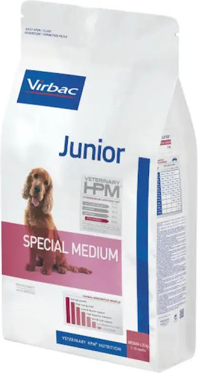 Virbac Junior Special Medium 12kg Hrană Uscată pentru Căţei de Rase Medii cu Carne de porc, Pui, Orez, Cartofi și Păsări de curte