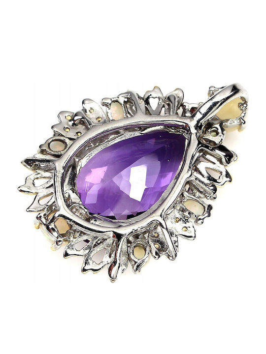925 Anhänger Natürliche 21,42ct Amethyst Saphire Opale