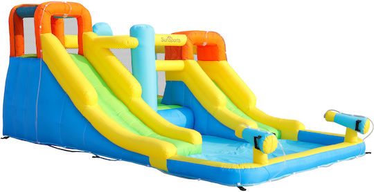 Sunsports Inflatable Trampoline Two Water Slides Basketball Climbing Water Guns