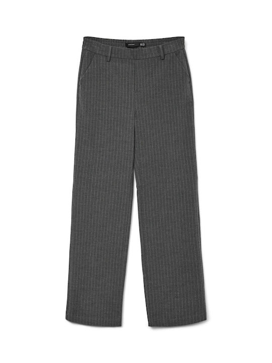 Maya Damen Hoch tailliert Stoff Hose in Geradem Schnitt Medium Grey Melange