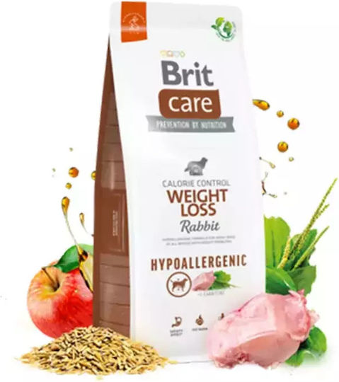 Brit Care Weight Loss Hypoallergenic 12kg Dry Food Diet, Gluten-Free for Adult Dogs with and Rabbit