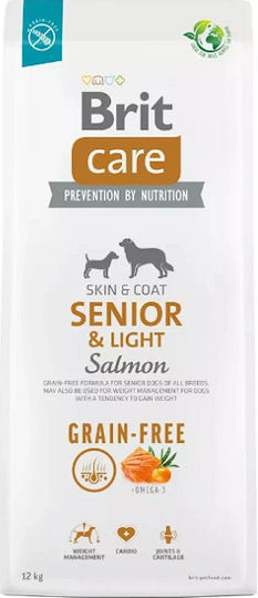 Brit Care Skin & Coat Senior & Light 12kg Dry Food Diet, Grain-Free & Gluten-Free for Senior Dogs with Potatoes and Salmon