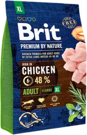 Brit Premium by Nature Adult XL 15kg Dry Food Gluten-Free for Adult Large Breed Dogs with Chicken