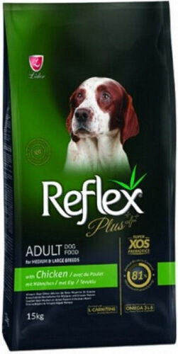 Reflex Plus 12kg Dry Food for Adult Medium & Large Breed Dogs with Chicken, Rice and Liver